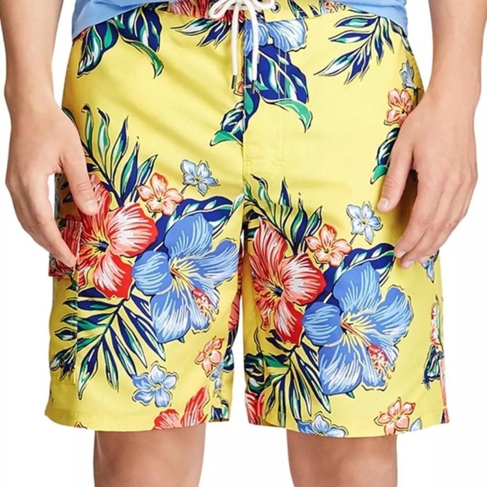 Polo Ralph Lauren Hibiscus Floral Swim Trunks Large - Picture 1 of 7